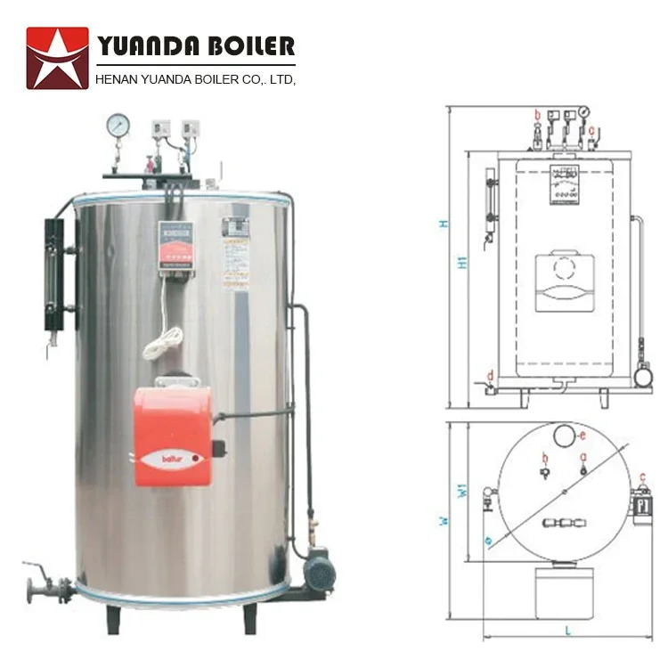 

Low Pressure 0.2 ton 200 kg/h LHS Small Gas Oil Boiler