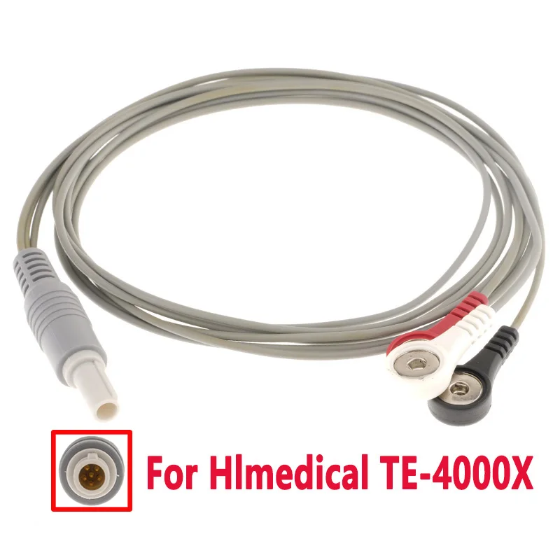 

Compatible With 6Pin Hlmedical TE-4000X Holter Monitor Telemetry ECG Holter Cable 3/5 Lead Snap Leadwire.