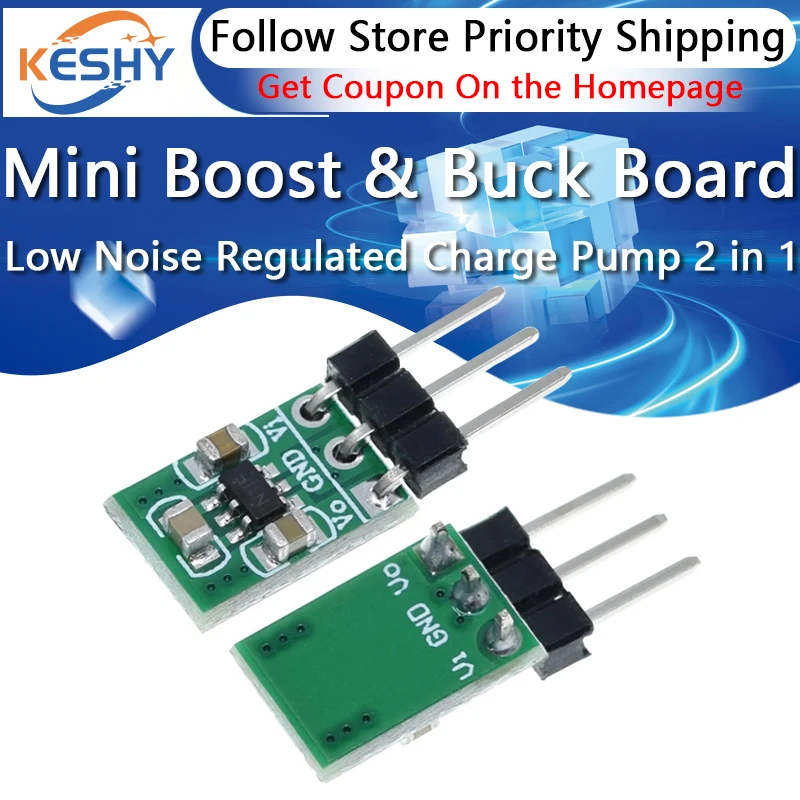 Mini 1.8V 3V 3.7V 5V to 3.3V Boost & Buck Low Noise Regulated Charge Pump 2 in 1 DC/DC Converter