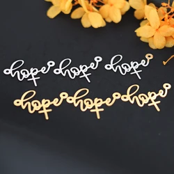 3pcs Cross Letter Hope Charms Stainless Steel Faith Cross Pendants For Making DIY Handmade Findings Accessories Necklace Jewelry