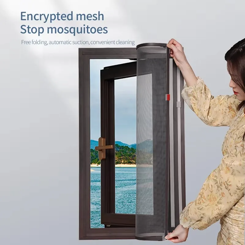 Customization New Indoor Insect Magnetic Size-customized Fly Screen Mesh Anti Mosquito Net Window Screen Window