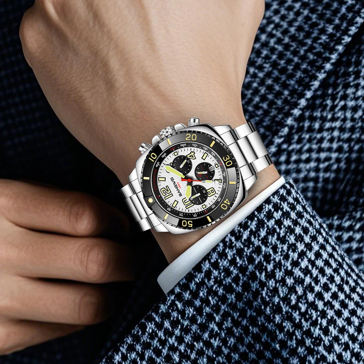 Nuevos relojes LIGE Top Band para hombre, cronógrafo, piloto de aviación, reloj de cuarzo, reloj de pulsera multifunción de lujo superluminoso