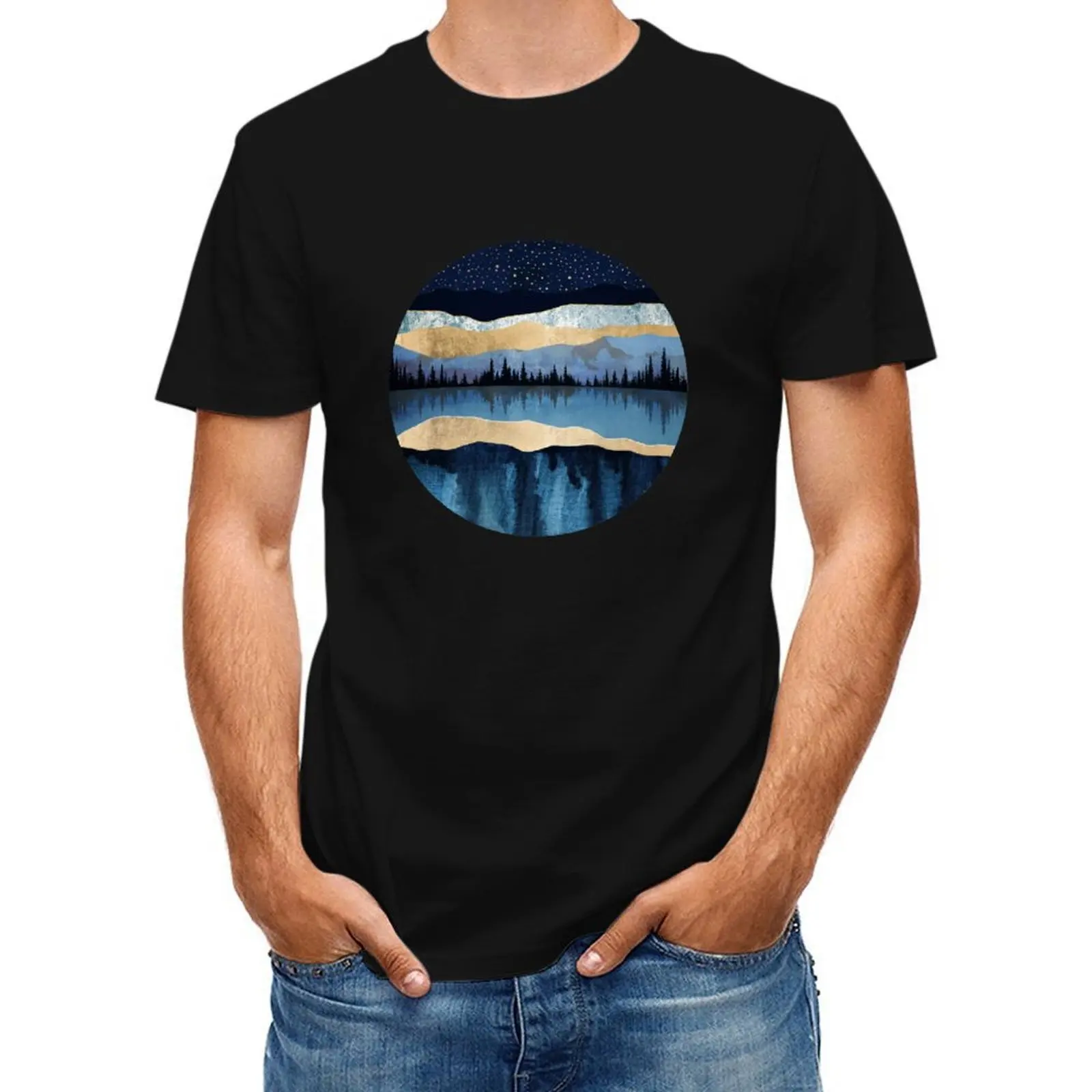 

Midnight Lake T-Shirt graphic t shirts tshirts personalised Clothing mens t shirt