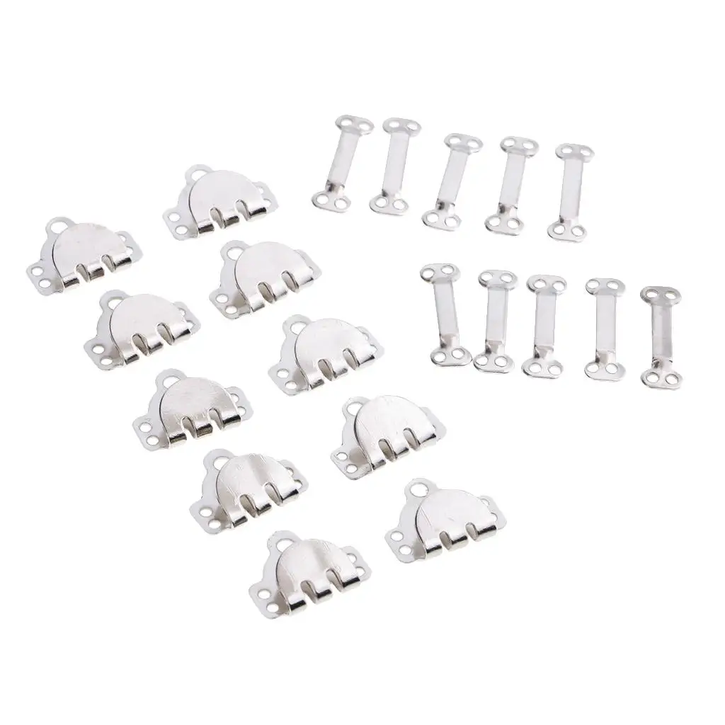 10 Sets Skirt Trousers Hook and Eye Closure Set for Sewing Craft Clothing Repair , Sliver