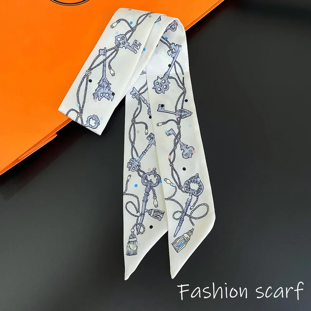 Korean Summer New Luxurious Check Female Decoration Twill Long Ribbon Binding Bag Silk Ribbon Hair Belt Hot Selling Small Scarf