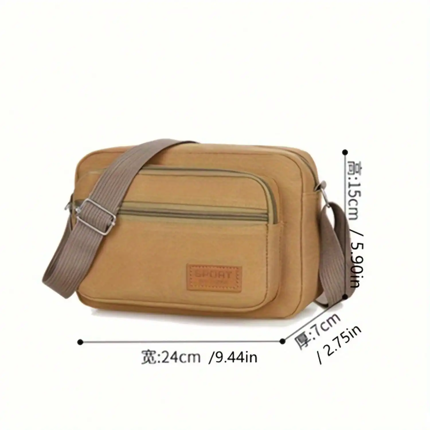 Retro Canvas Square Sling Bag With Adjustable Shoulder Straps For Men And Women, Casual Satchel Bag For Daily Commute