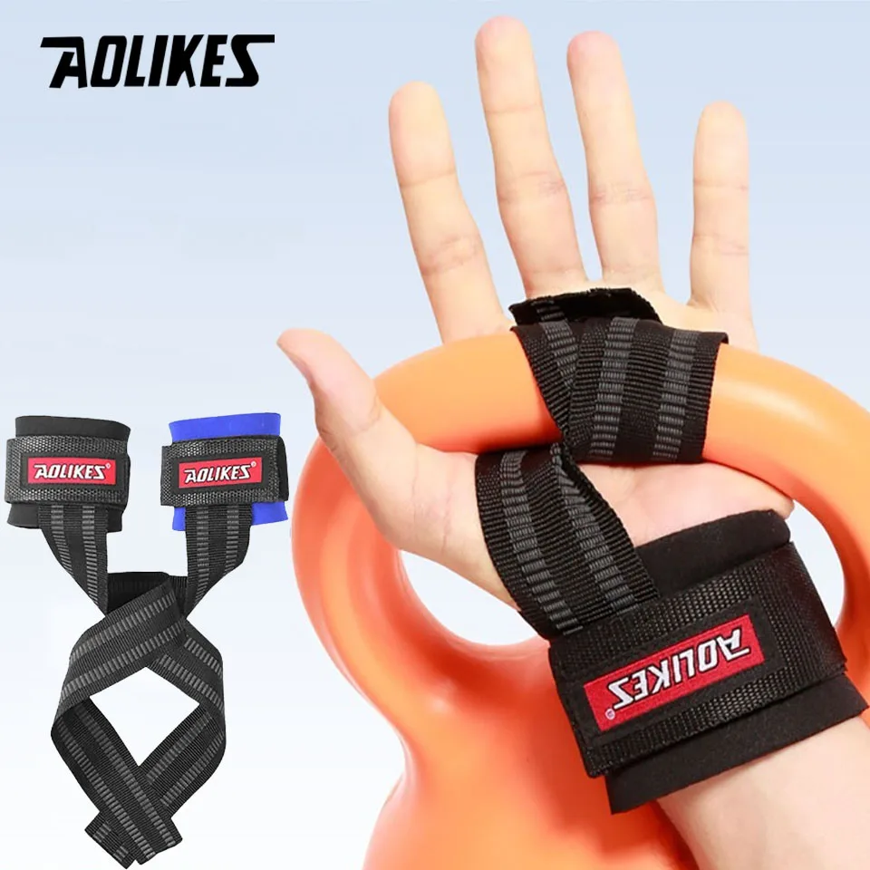 

AOLIKES ремни для тяжелой атлетики, силовые тренировки, регулируемый нескользящий ремень для фитнеса, поддержка запястья, спортивная ручка