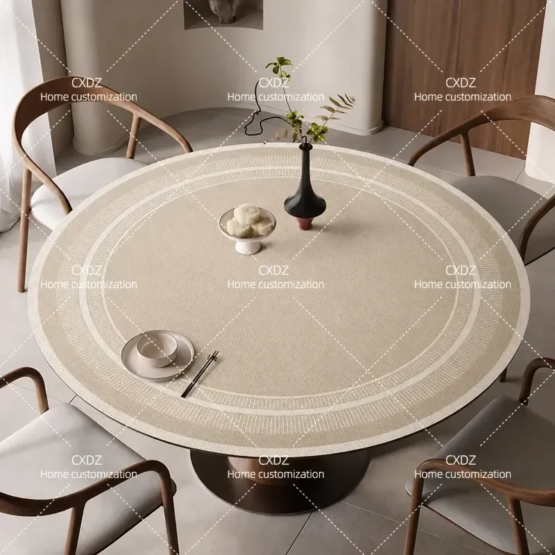 German table mat waterproof, oil-proof and scalding-proof leave-in dining table table mat light luxury leather silicone