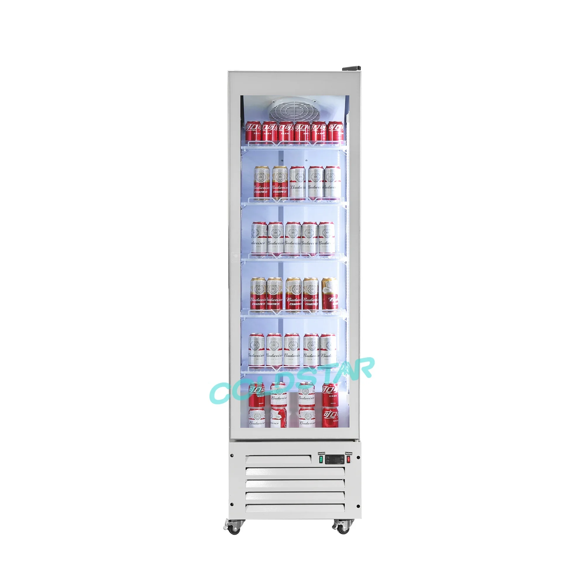 Commercial Refrigerated Display Cabinet Fresh-Keeping Beverage Glass Display Cooler For Supermarket Convenience Store