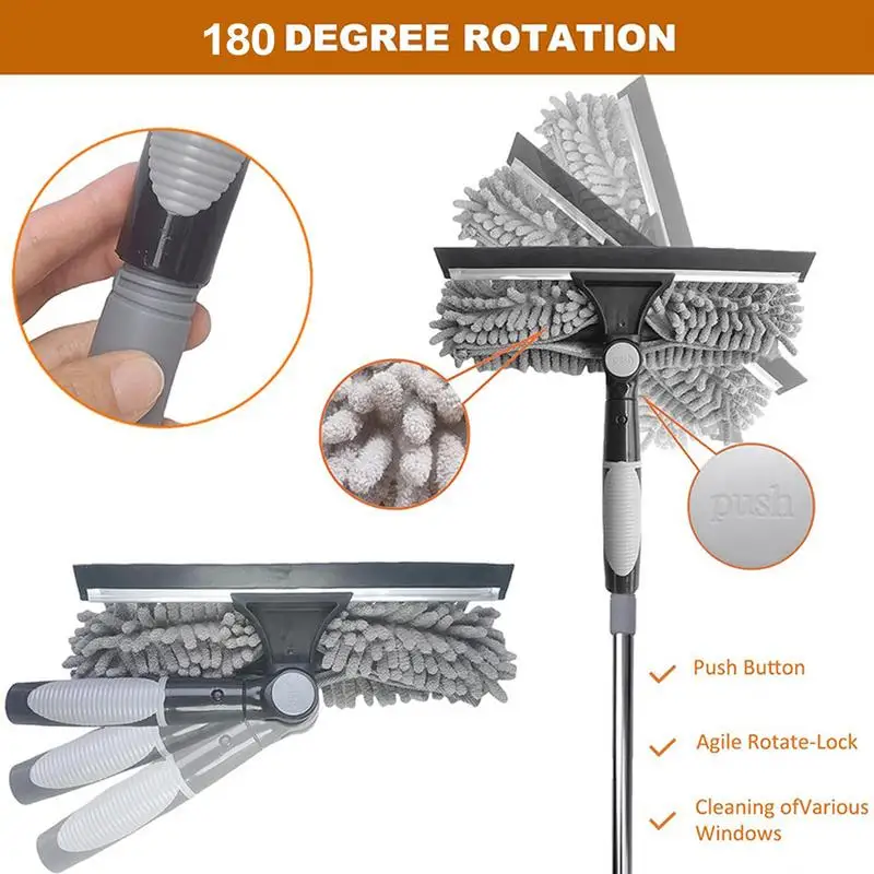 Long Duster For High Ceilings High Reach Microfiber Spider Web Duster Ceiling Fan Dust Remover Multi-Function Dusting Cleaning
