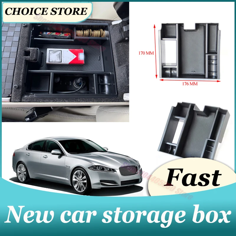 ABS Armrest Storage Box for Jaguar XF 2010-2015 Car Armrest Storage Box Center Console Organizer Tray Pallet Holder