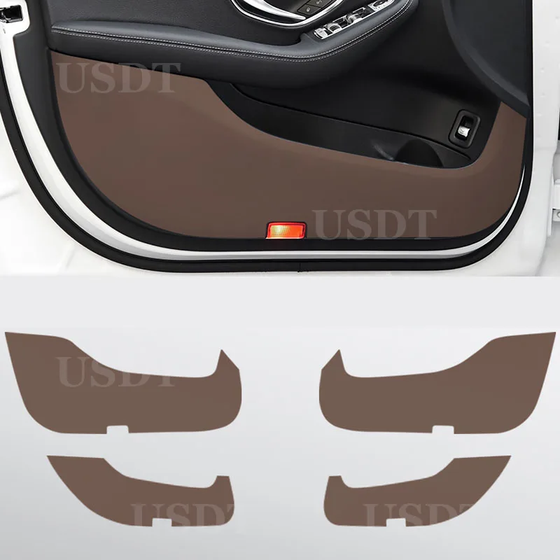

For Mercedes Benz C Class W206 C200 C220 C260 C300 2020 2022 2023 2024 2025 Leather Carbon Fiber Sticker Door Anti Kick Cover