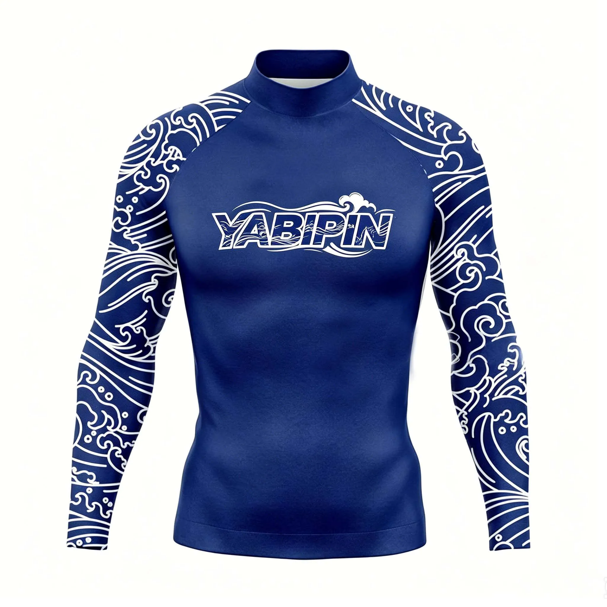 Men's Surfing Rash Guard Stand Collar Quick Dry Sun Protection Beach Swim Top