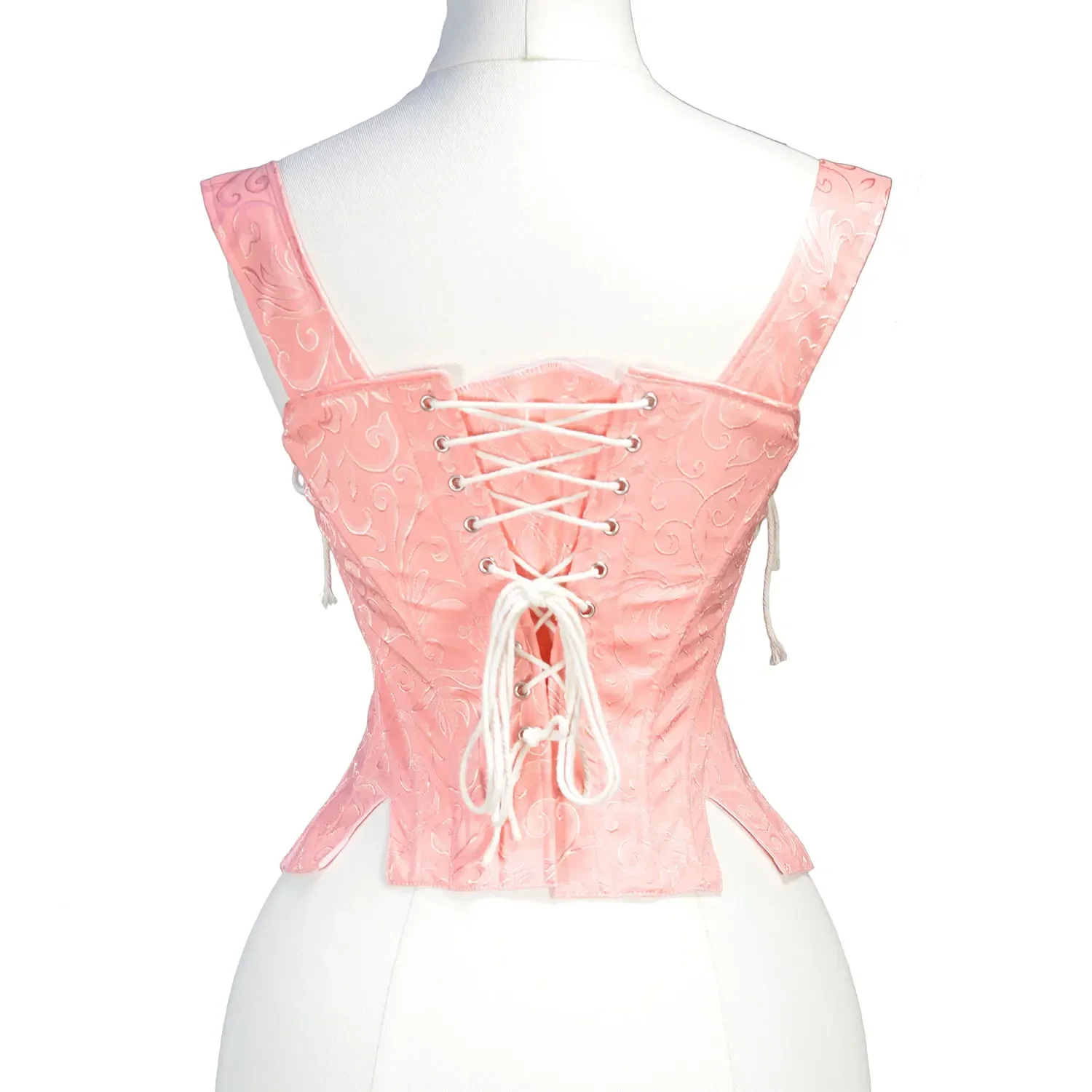 Korset Atasan Pinggang Pembentuk Bustier Overbust Satin Gambar Cetak Bunga Kostum Wanita Panggung Korset Istana Antik