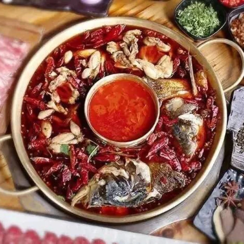 

Gas fired hot pot Sichuan old hot Spicy hot Chinese Double-flavor Gas fired copper Jiugongge