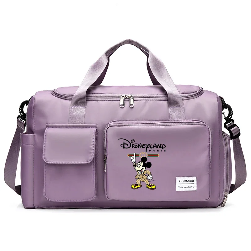 Disney Mickey Minnier พกพากระเป๋าเดินทางขนาดใหญ่ความจุ GYM Weekend Duffle กระเป๋าช่องใส่รองเท้ากีฬาฟิตเนสกระเป๋าถือเด็กของขวัญ