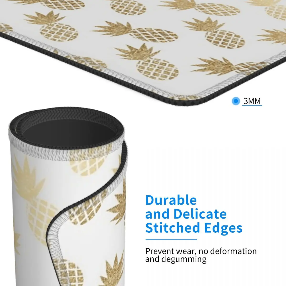 Alfombrilla de ratón con diseño de piña dorada, alfombrilla para teclado de ordenador, alfombrilla para ratón, alfombrilla para escritorio de PC para juegos, alfombrillas para mesa de oficina