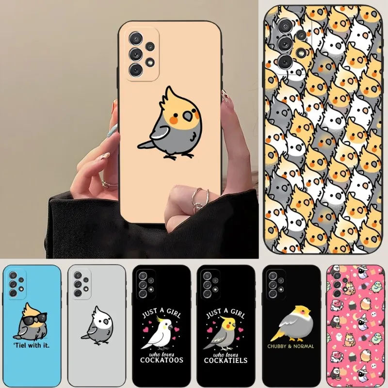 Chubby Cockatiel Parrot Bird Phone Case Funda For Samsung S23 S22 S21 S30 S20 S9 S10 S8 S7 S6 Pro Plus Edge Ultra Fe Coque