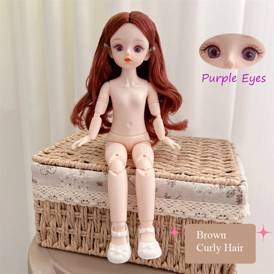 BJD Doll Nude Haploid Multiple Removable Joints 30cm 1/6 3D Grey Green Purple Blue Attractive Eyes Doll Girls Birthday Gift Toy