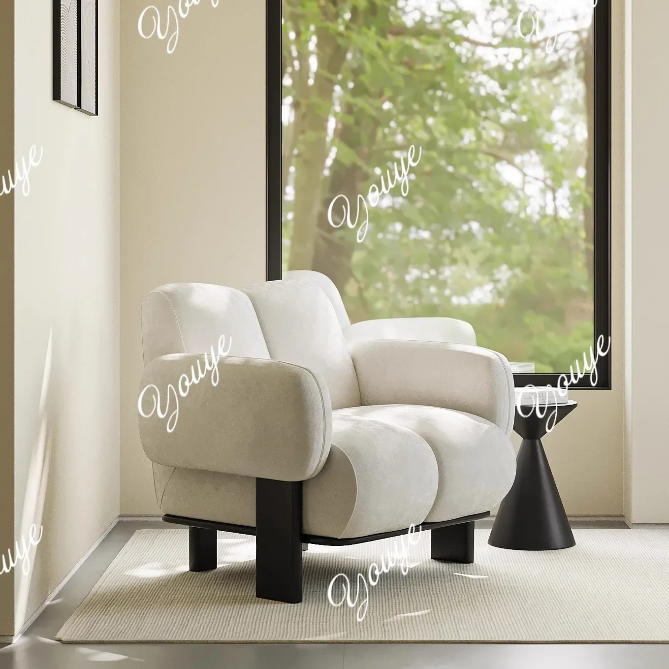 

J French Lounge Chair Simple Koala Casual Lazy Chair Balcony Designer Living Room Simple Single Sofa Chair