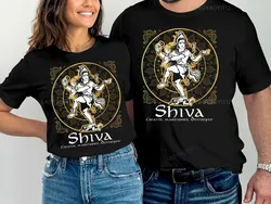 India Shiva Printed T-shirt Creator Maintainer Destroyer' Hindu Gods Lord Shiva Woman Man Cotton T-Shirt Vintage Short-sleev