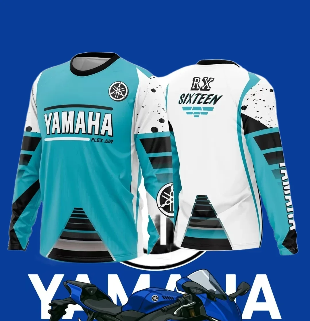 

25/26 New Popular Yamaha Long Sleeve T-shirt Spring and Autumn Motorcycle Fans Team Uniform Adult and Children's Same T-shirt