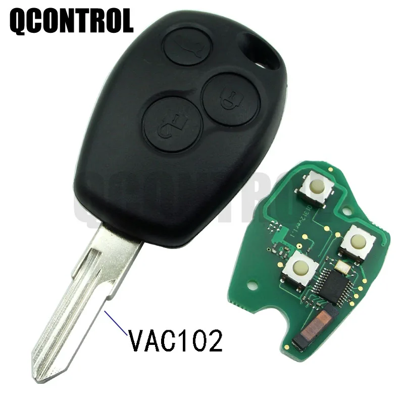 

QCONTROL 433MHz Car Remote Key Suit for Renault Megane Modus Clio Kangoo Logan Sandero Duster PCF7946/PCF799 47/7A Chip VAC102