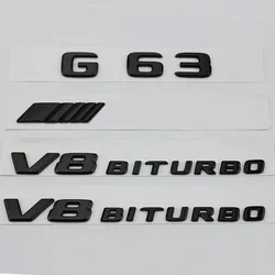 Autocollant de logo d'insigne de lettres de coffre arrière de voiture noir brillant 3D ABS, accessoires d'emblème pour Mercedes G63, Jas, W463, W464 G, 63, V8, BITURBO