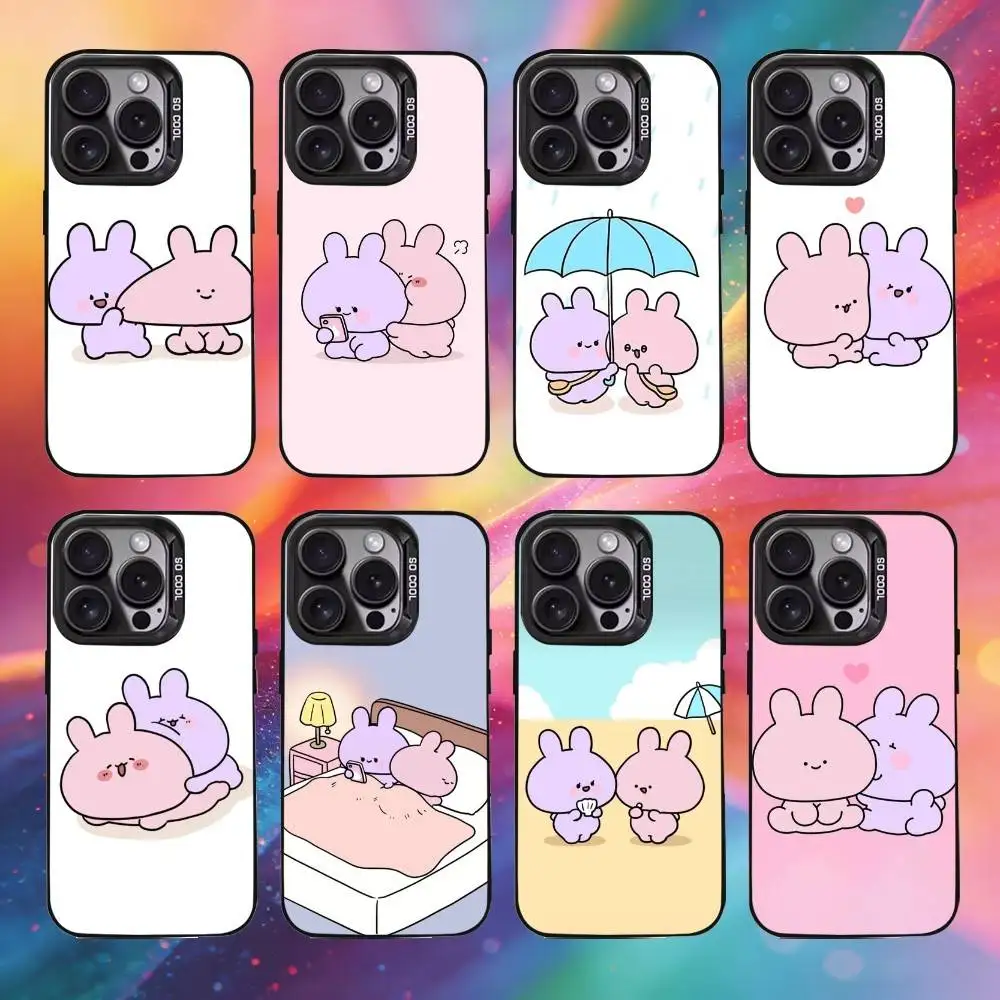 

Cartoon A-Asamimichan Phone Case For iPhone17, 16,15,14,13,12 Pro Max Black Candy Matte Shockproof Cover
