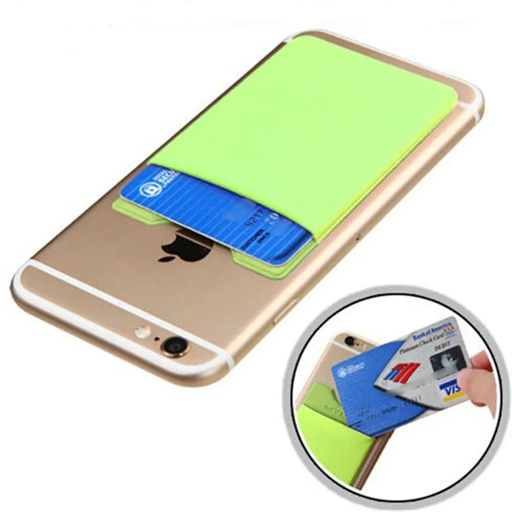 New Fashion Wallet Case Elastic Cellphone Pocket Phone Card Holder Adhesive Sticker