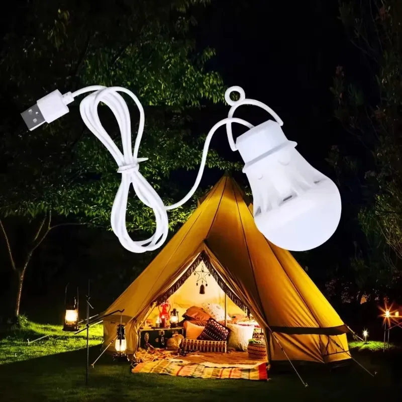 USB Plug Light Bulb Portable Emergency Camping Indoor Reading Light Suitable for Outdoor Work Camping Tents Indoor Lighting