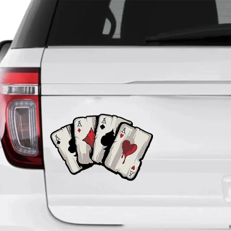 

Vintage Playing Card Decals Cool Motorcycle Fuel Tank Stickers Car Body Scratch Cover Decorative Sticker