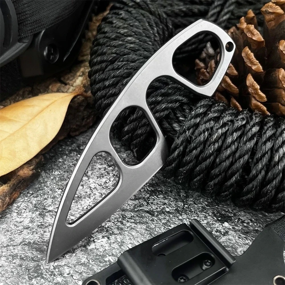 Multifunctional high-hardness mini stainless steel fixed knife 440C double-edge folding portable folding knife outdoor tool view 2
