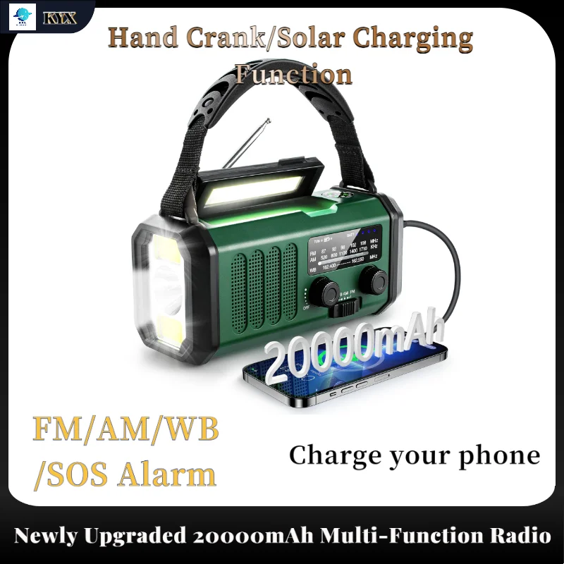 

Обновление 20000 мАч AM/FM/NOAA радио солнечный ручной генератор радио портативное радио аварийный светодиодный фонарик SOS сигнализация Power Bank