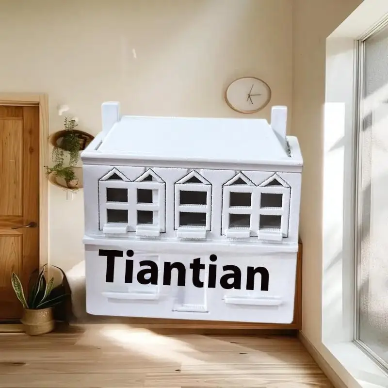 1:12 دمية المنمنمات الأبيض خشبية فيلا منزل صغير نموذج بيت الدمية ديكور المشهد الصغير الحلي التظاهر اللعب اللعب DIY بها بنفسك