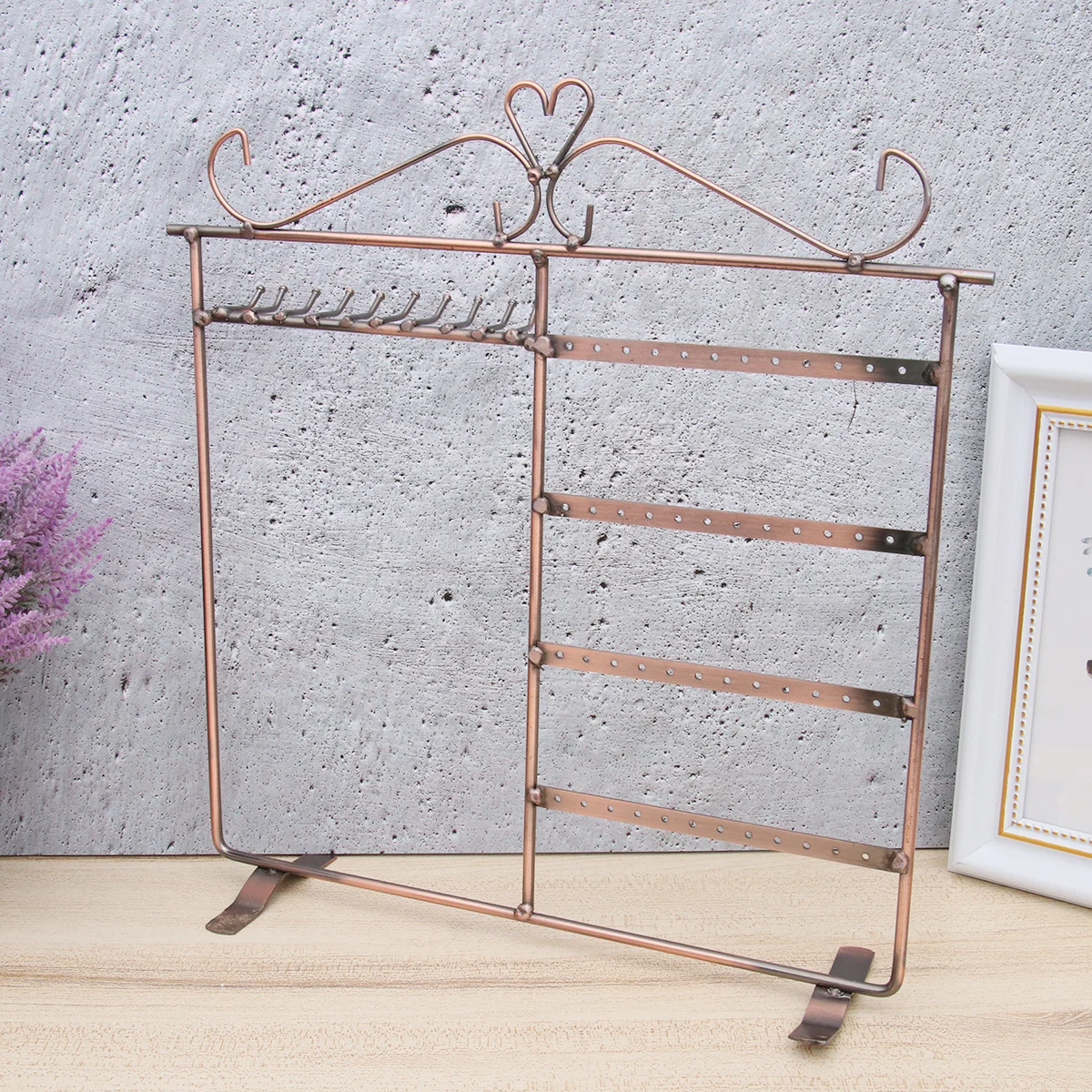 Iron Art Necklace Display Rack Bronze Stylish Jewelry Organizer for Home Shop Dresser Necklace Storage Stand Neck Chain Holder