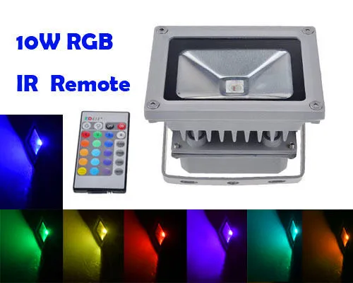 1pcs Reflector Led RGB Floodlights  DC/AC12V 10W  Flood Lighting IP65 Outdoor Spotlights+ Remote Controller Spot Garden