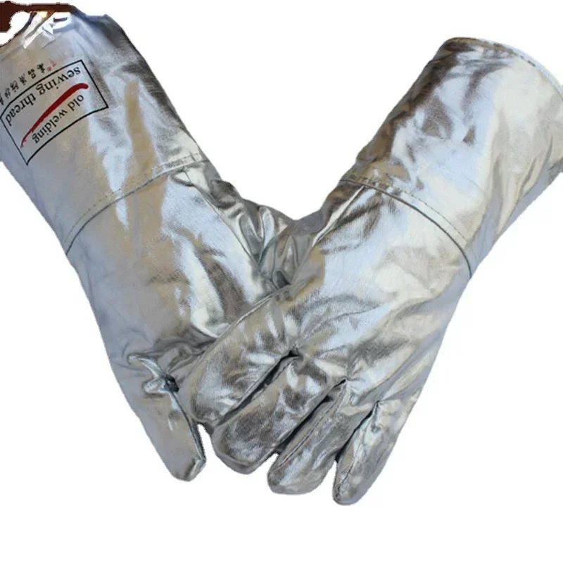 400Degrees Heat Resistant Gloves Anti High Temperature Thicken Safety Gloves Aluminum Foil Kitchen Self Defense Gloves