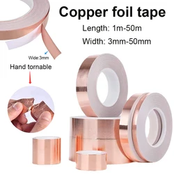 1pcs 1-50M copper foil tape adhesive single-sided double-sided conductive screw EMI shielding DIY circuit electrical repair tape