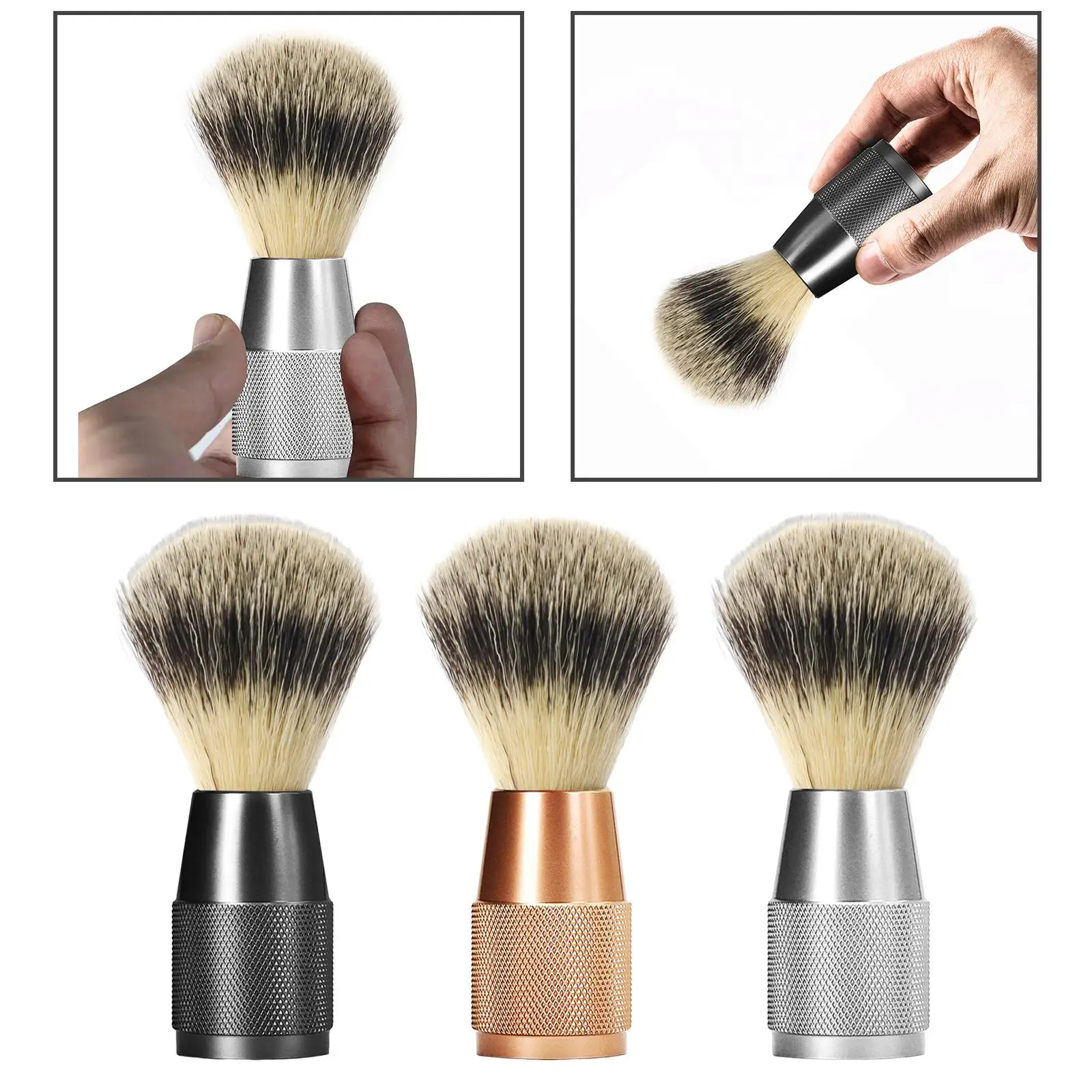 Hair Shaving Brush Nylon Bristles Gentle Exfoliation Length 4.3inch Professional