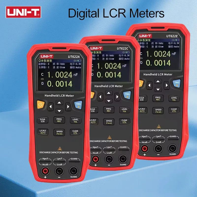 UNI-T LCR Meter UT622E UT622C UT622A Handheld Professional Digital Capacimeter Esr Meters Transistor Tester USB Connectivity