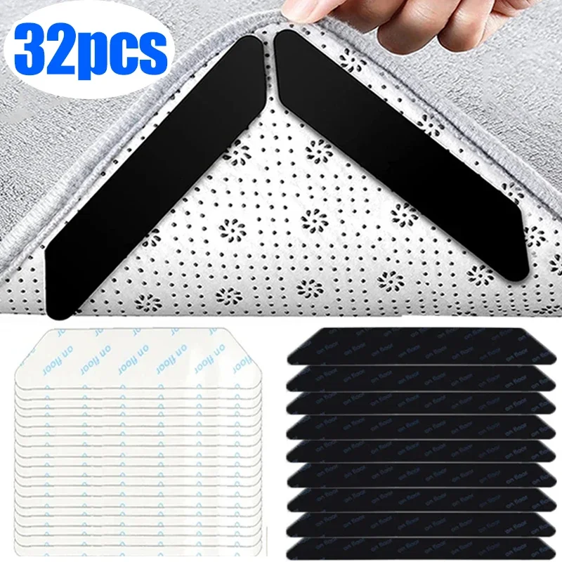 32/1Pcs Non-slip Carpet Stickers Double-sided Tape Reusable Self-Adhesive Floor Rug Mats Fixed Pad Carpet Patch Bathroom Tools