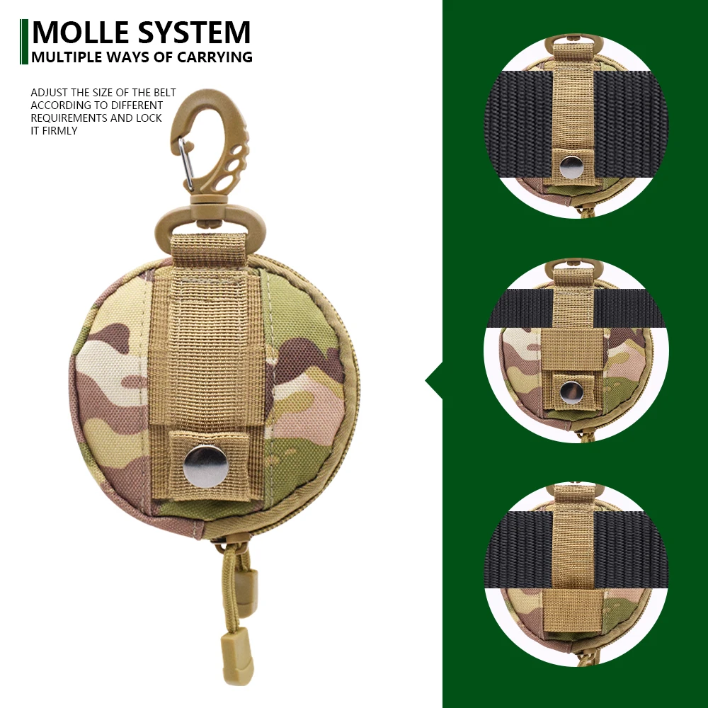 New Outdoor Casual Men Coin Wallet Portable Mini Money Coin Pouch Keys Holder Waist Bag Round Small Case Zipper Wallet