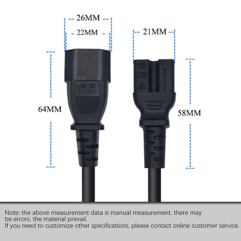 Power Adapter Cable, C14 To C15 Product Word Revolution Product Letter With Groove Power Extension Cable