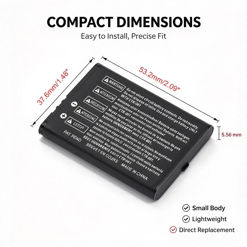 CTR-003 2000mAh Replacement Battery For Nintendo 2DS 3DS New 3DS 3DS XL N3DS Game Controller