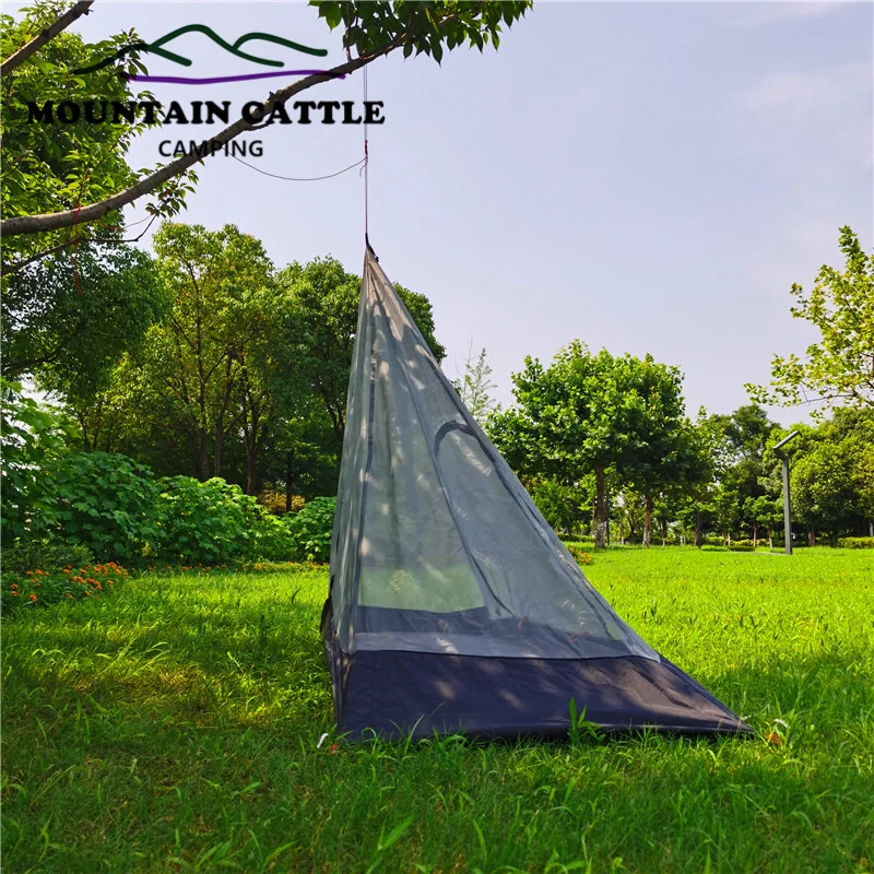 Ultralight Inside Pyramid Tent Rodless Camping Teepee Inside Tent Outdoor Portable Backpacking Summer Mesh Tent 220*85*140cm image 4