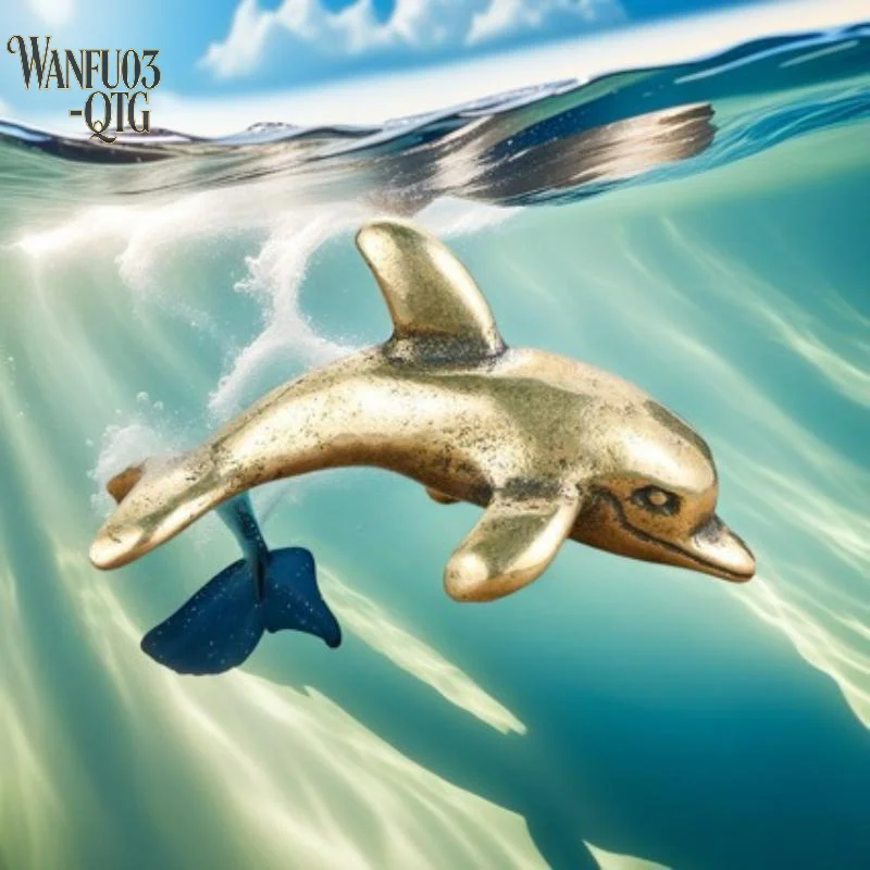 Aquarium Fish Dolphin - Figurita de Delfín de Latón en