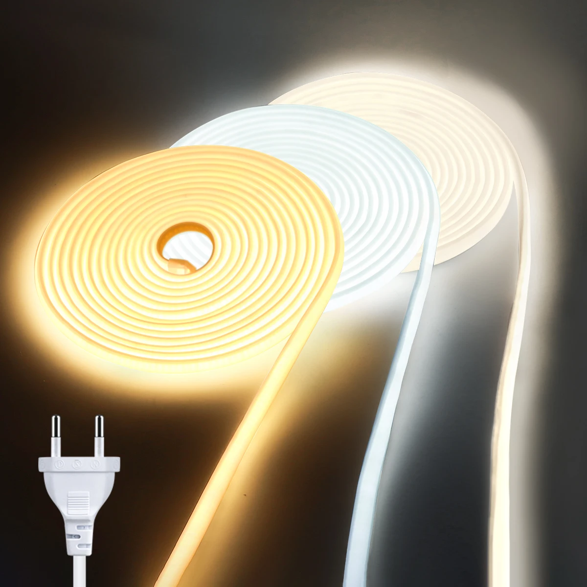 Outdoor COB LED Strip Natural White Warm 220V 110V LED Light Strip Diode Tape Ceiling Decoration Shop Backlight Lamp