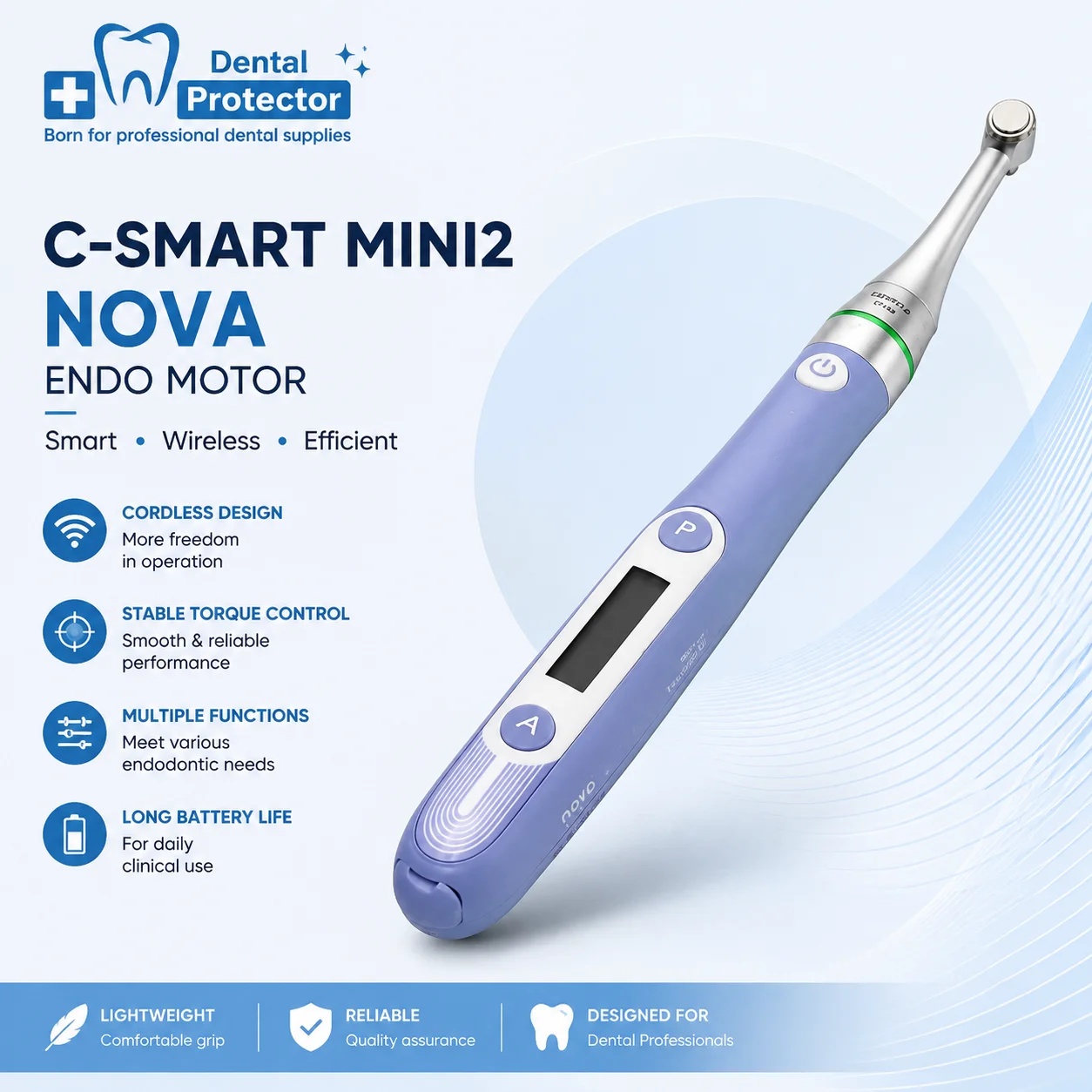 COXO C-Smart Mini2 NOVA Endo Motor Dental Root Canal Treatment Cordless Handpiece Built-in Apex Function Endodontic Equipment