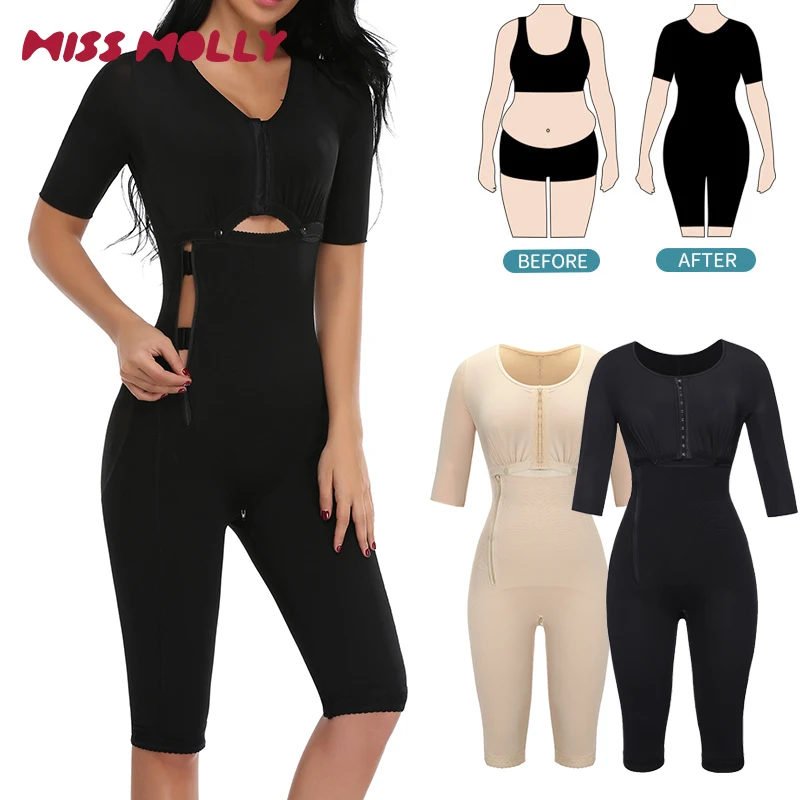 Full Body Shaper Women Bodysuit Shapewear Abdomen Shapers Tummy Slimmer Firm Control Sheath Fajas Zipper Gaine Post Partum